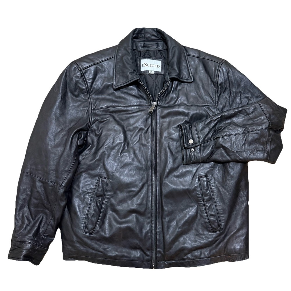 Vintage Excelled Genuine Leather‎ Jacket USA Made Motorcycle Biker Size XL